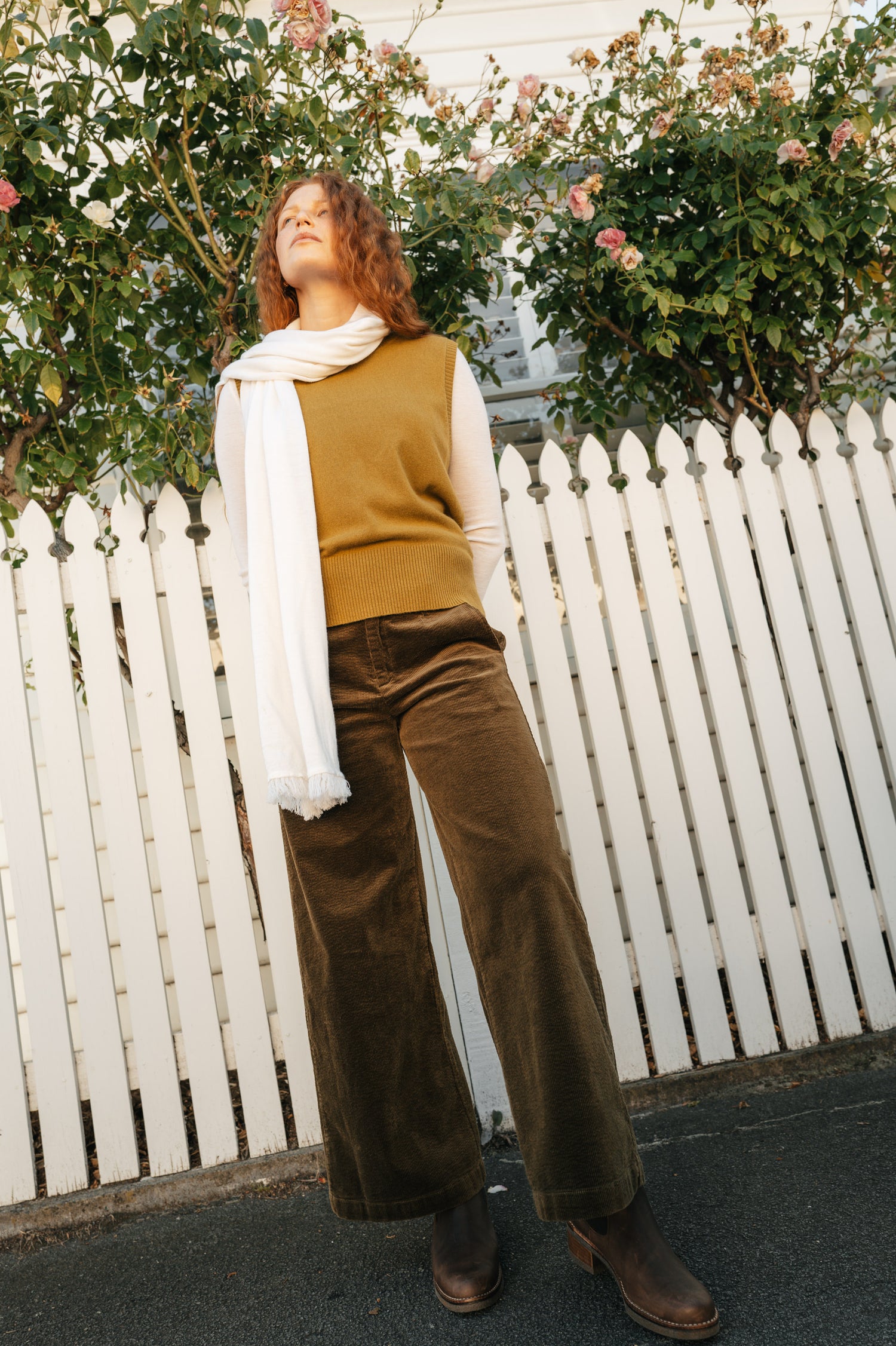 Rene Corduroy Cotton Wide Leg Pants