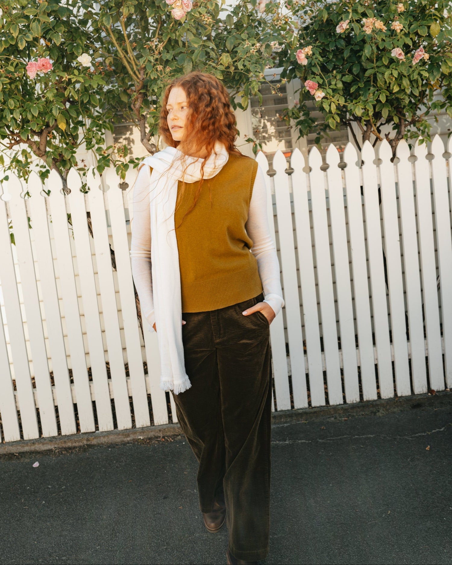 Rene Corduroy Cotton Wide Leg Pants