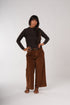 Montaigne Rene Corduroy Cotton Wide Leg Pants Tobacco