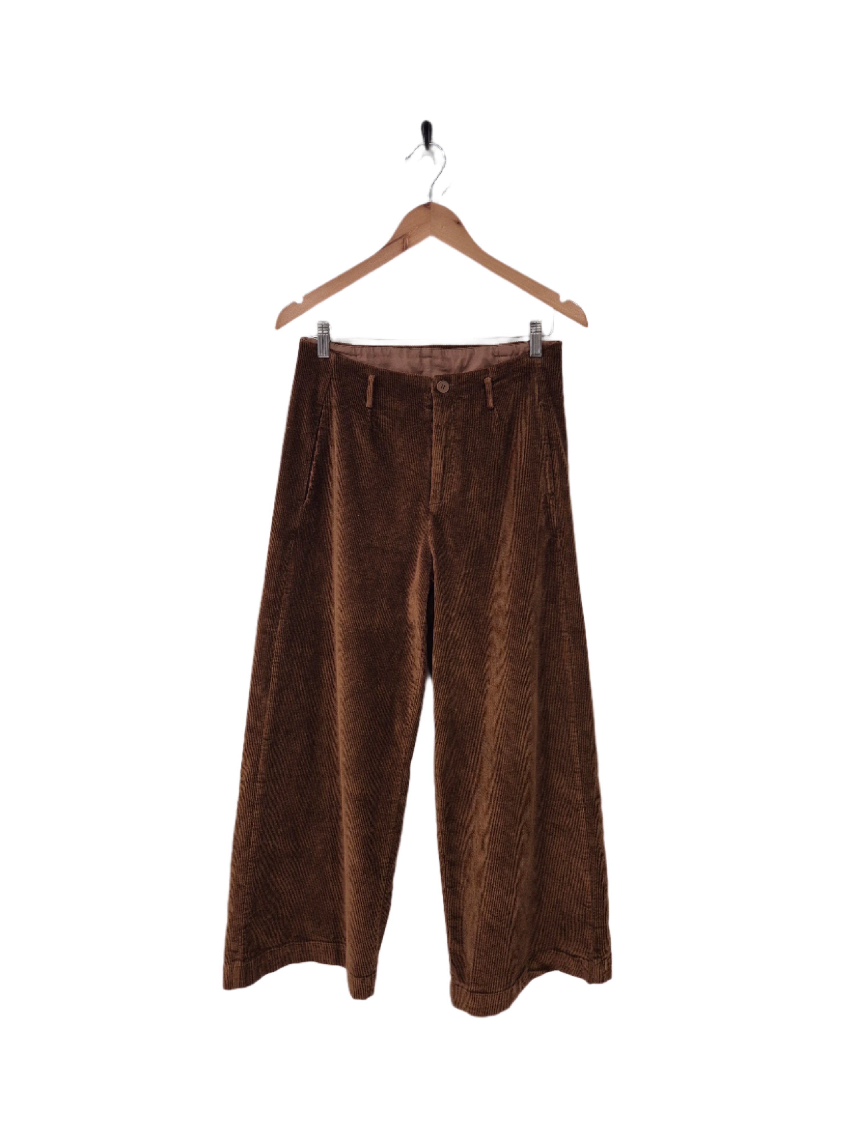 Montaigne Rene Corduroy Cotton Wide Leg Pants Tobacco3