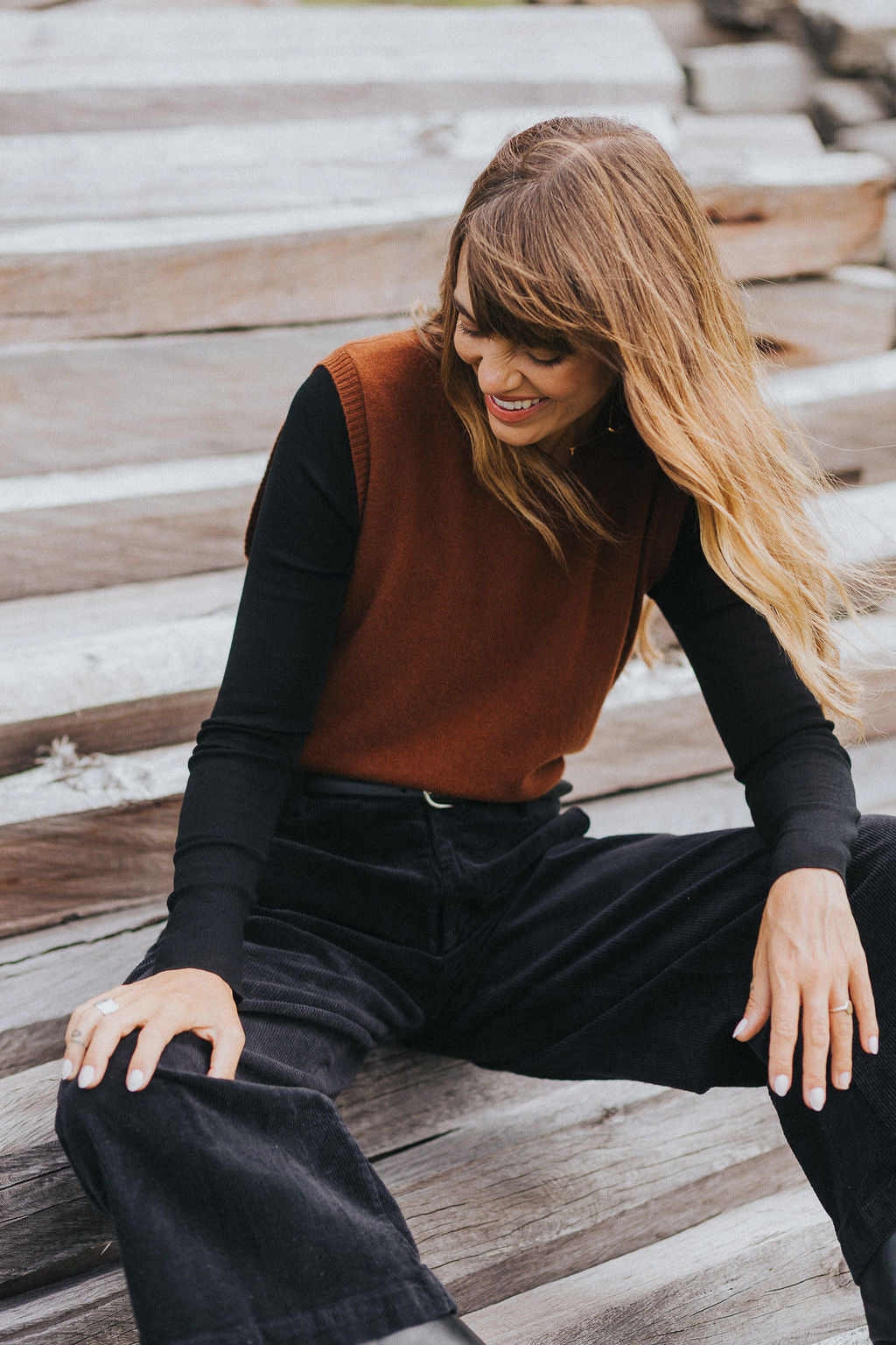 Montaigne Rene Corduroy Pant Long Length Black