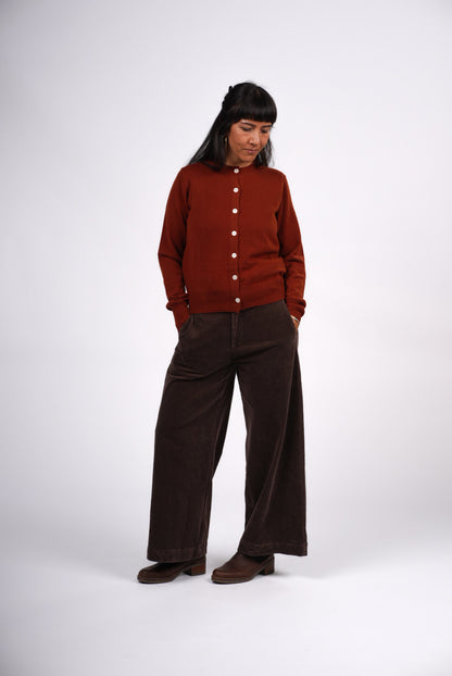 Montaigne Rene Corduroy Pant Long Length Dark Brown5