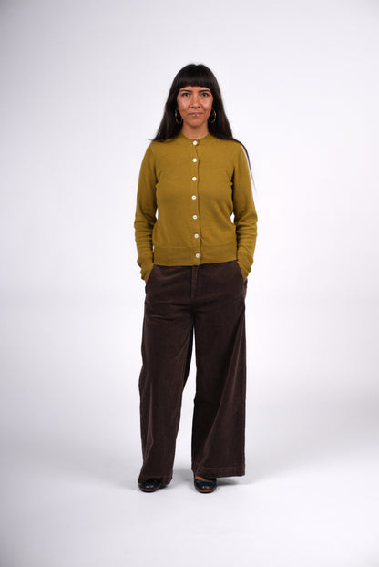 Montaigne Rene Corduroy Pant Long Length Dark Brown6