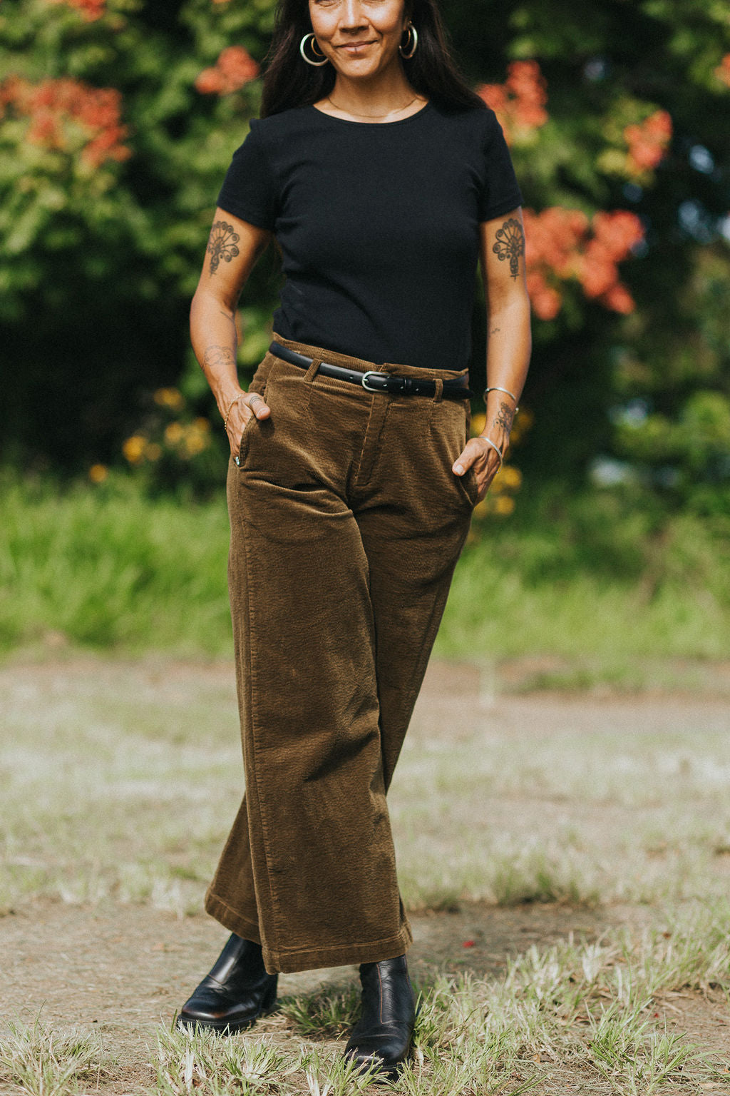 Montaigne Rene Corduroy Pant Long Length Olive2