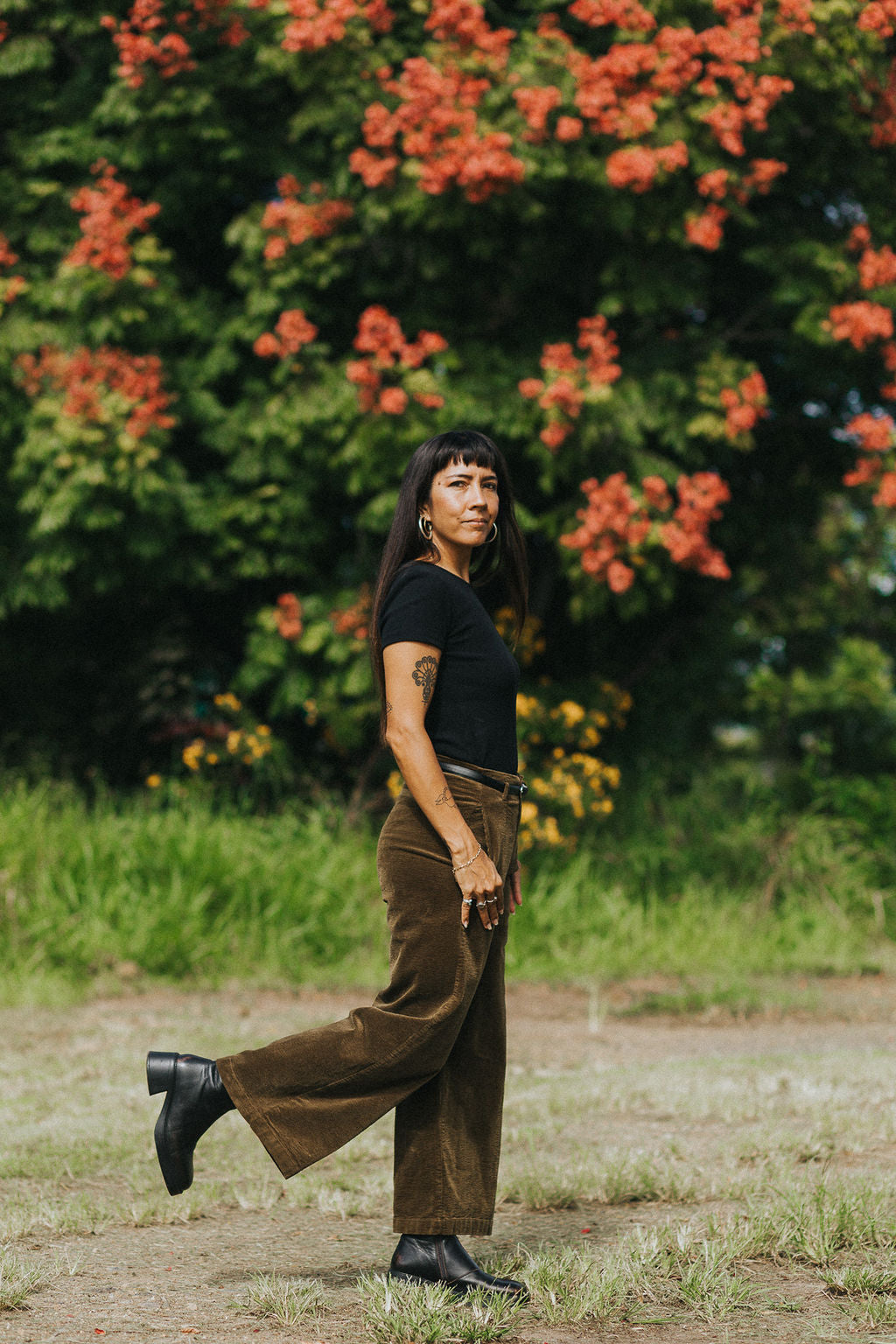 Montaigne Rene Corduroy Pant Long Length Olive3