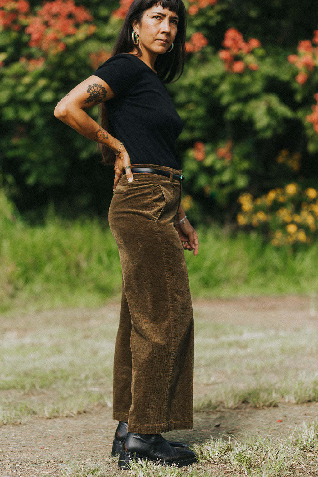 Montaigne Rene Corduroy Pant Long Length Olive6