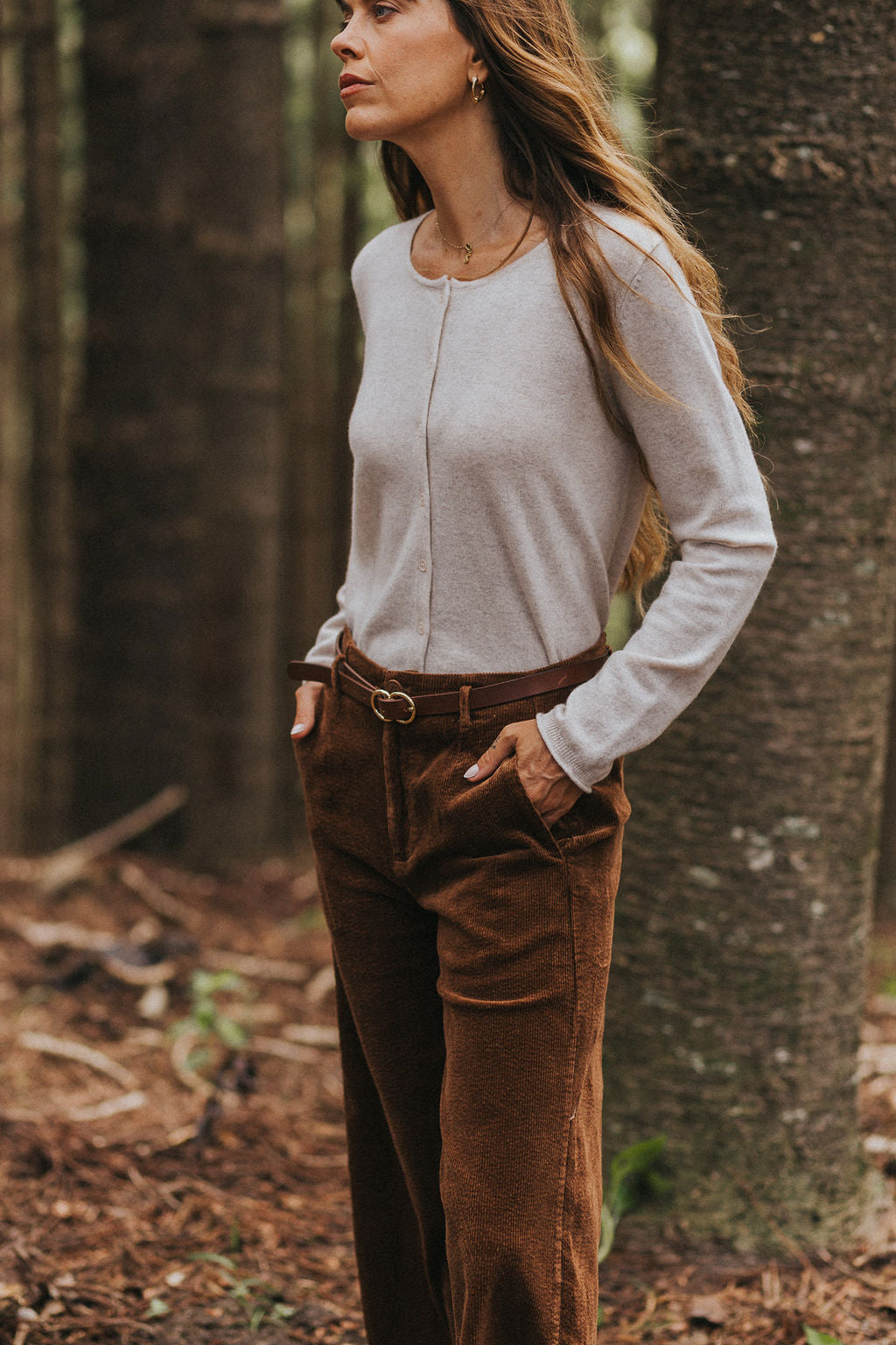 Montaigne Rene Corduroy Pant Long Length Tobacco