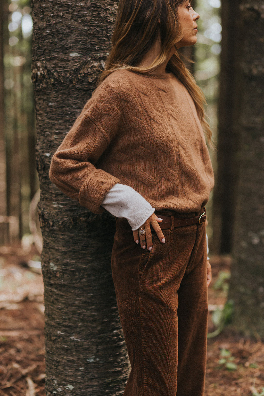 Montaigne Rene Corduroy Pant Long Length Tobacco1