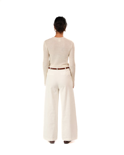 Montaigne Rene Corduroy Pant Long Length White7