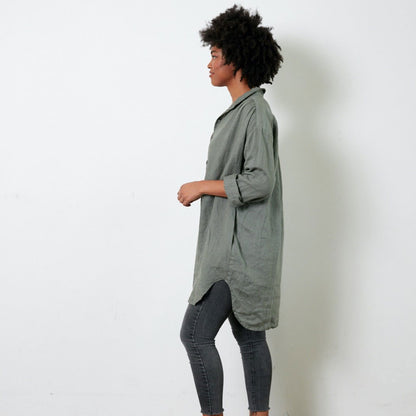 Montaigne Riviera Long Sleeve Linen Shirt Khaki1