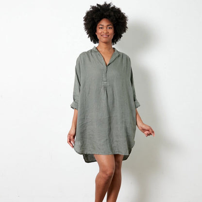 Montaigne Riviera Long Sleeve Linen Shirt khaki3