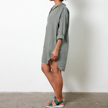 Montaigne Riviera Long Sleeve Linen Shirt Khaki4