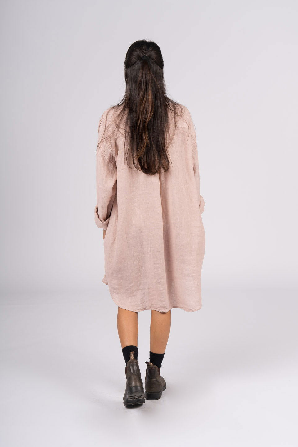 Montaigne Riviera Long Sleeve Linen Shirt Rose4