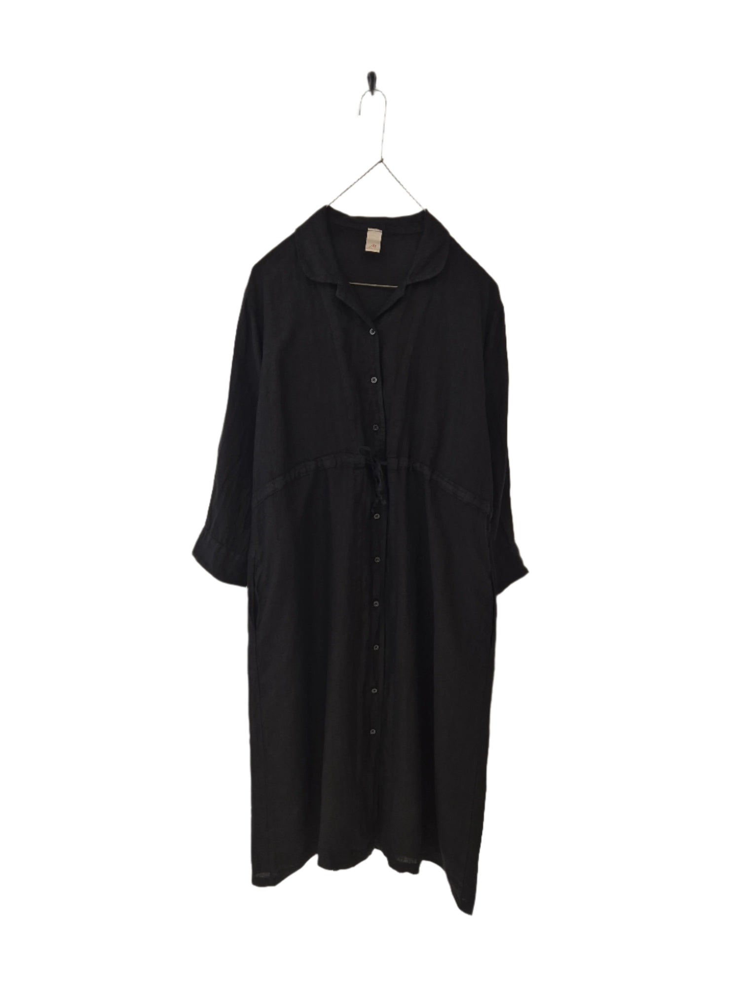 Montaigne Rodin Linen Drawstring Dress Black