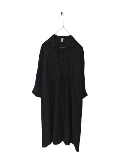 Montaigne Rodin Linen Drawstring Dress Black