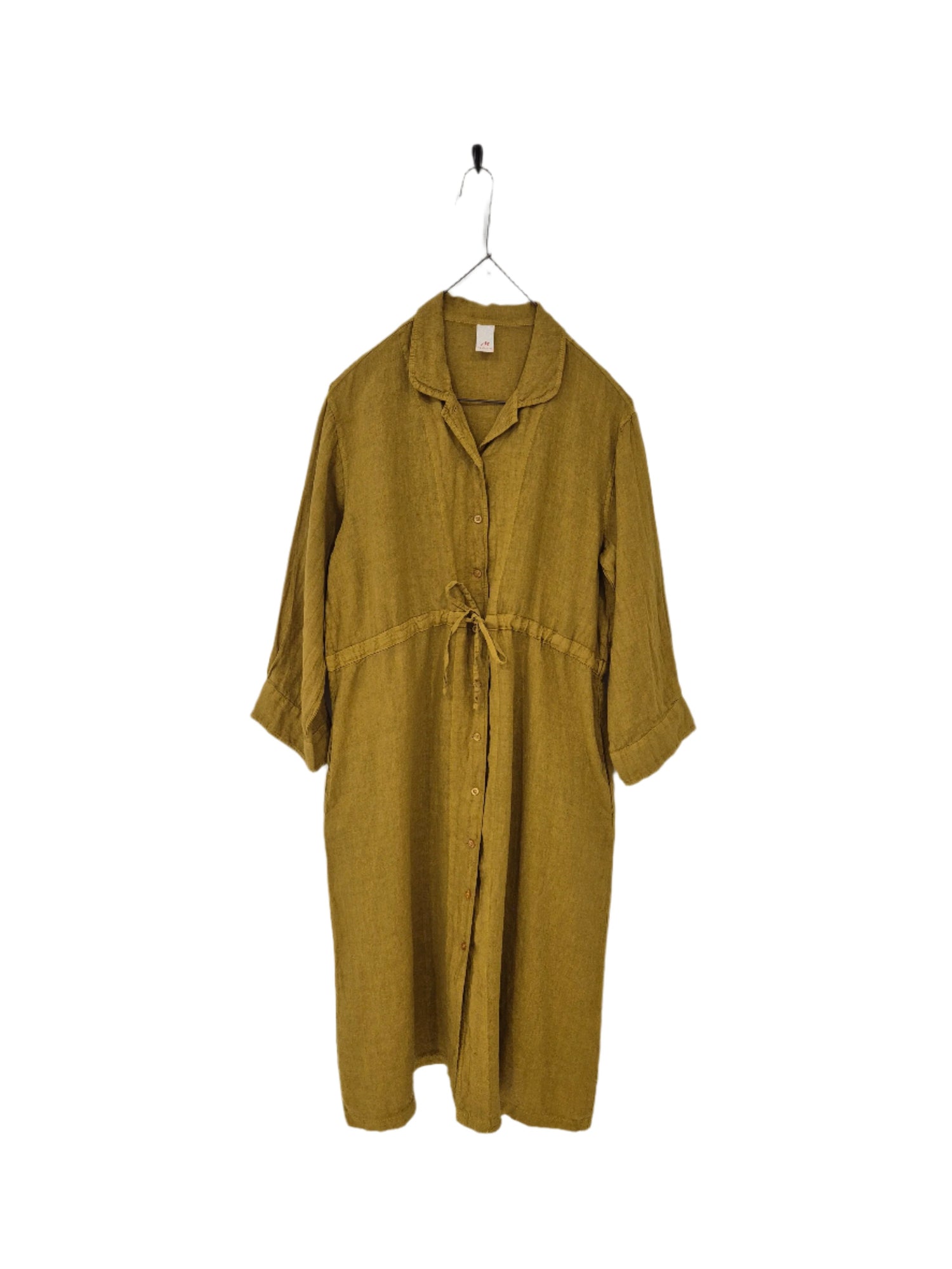 Montaigne Rodin Linen Drawstring Dress Senape