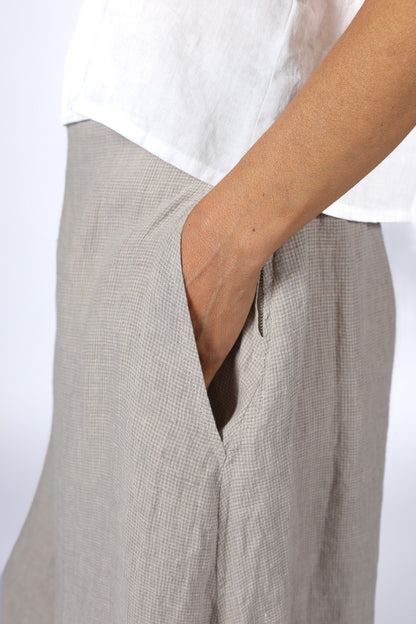 Montaigne Roland Linen Pants in Houndstooth