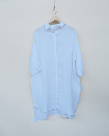 Montaigne Romie Oversized Linen Shirt Dress White