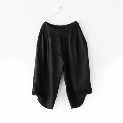 Montaigne Saint-Tropez Linen Capri Pants Black
