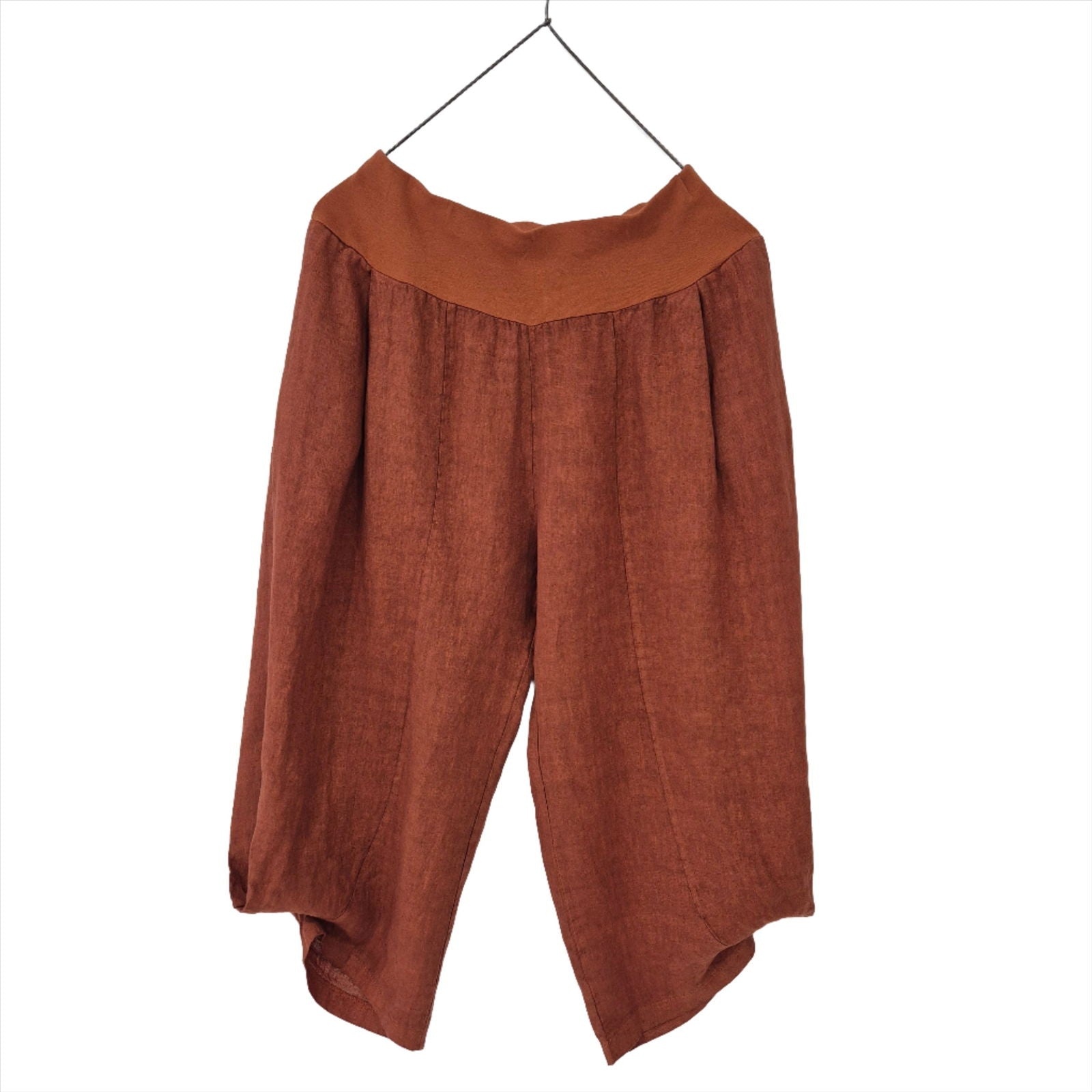 MontaigneSaint-Tropez Linen Capri Pants Rust