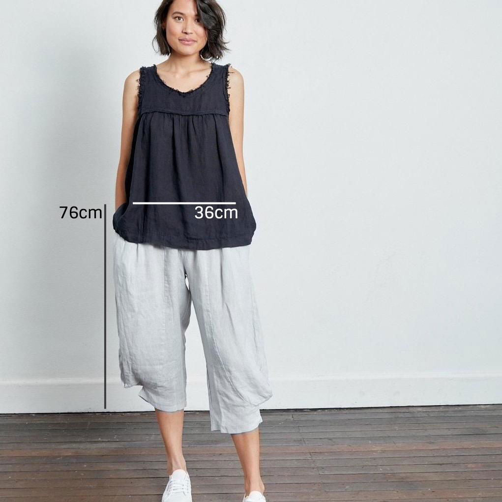 Montaigne Saint-Tropez Linen Capri Pants SIlver3