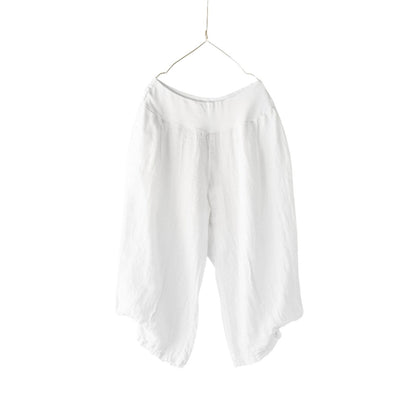 Montaigne Saint-Tropez Linen Capri Pants White
