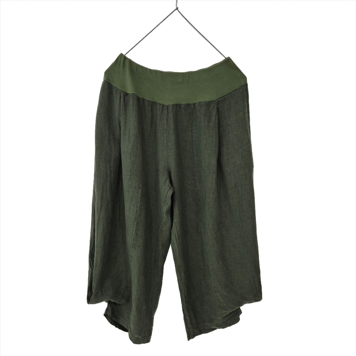 Montaigne Saint-Tropez Linen Capri Pants Forest Green