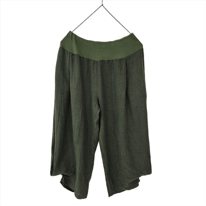 Montaigne Saint-Tropez Linen Capri Pants Forest Green