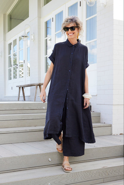 Salomé Classic Linen Shirt Dress