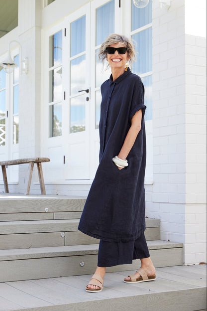 Salomé Classic Linen Shirt Dress