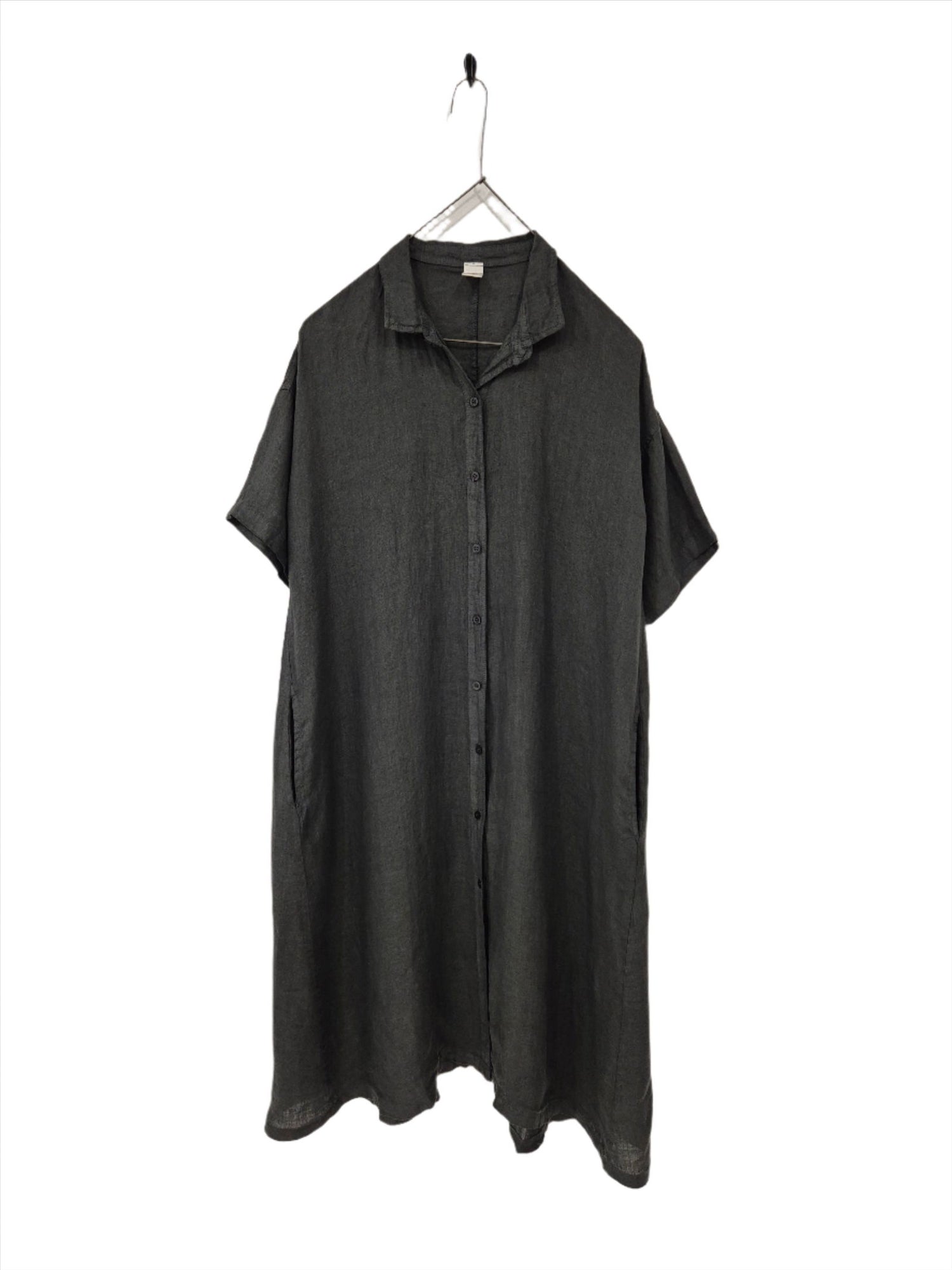 Montaigne Salomé Classic Linen Shirt Dress Petrol