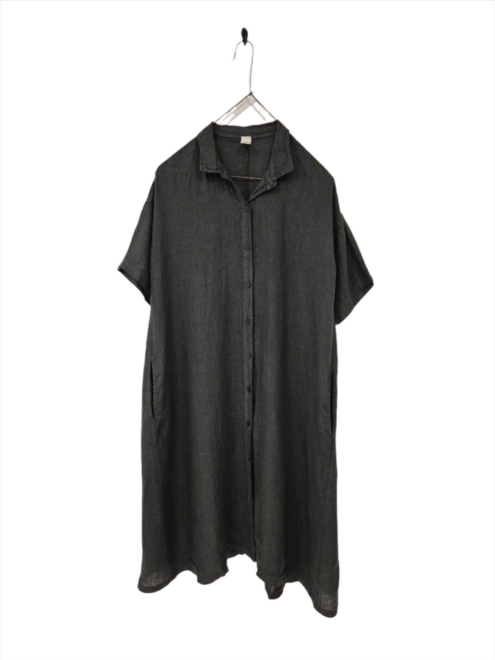 Montaigne Salomé Classic Linen Shirt Dress Petrol