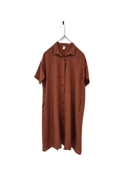 Montaigne Salomé Classic Linen Shirt Dress Rust