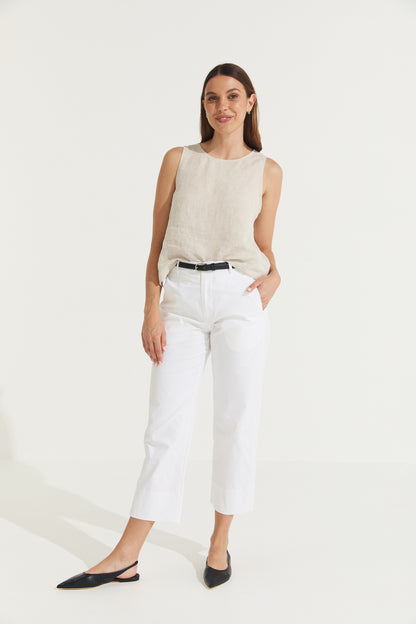 Montaigne Sandro Cotton Pant White