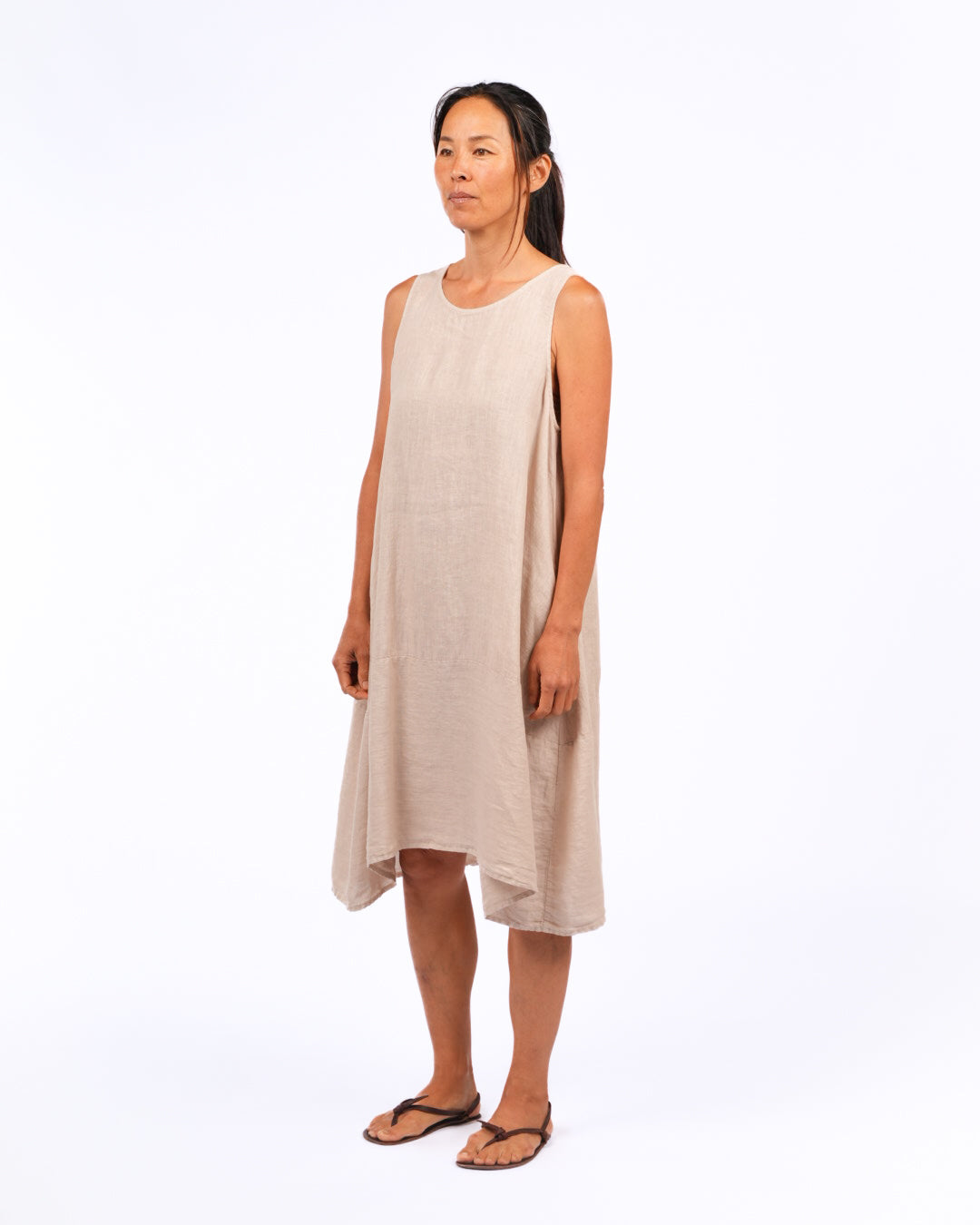 Montaigne Sara sleeveless linen dress natural