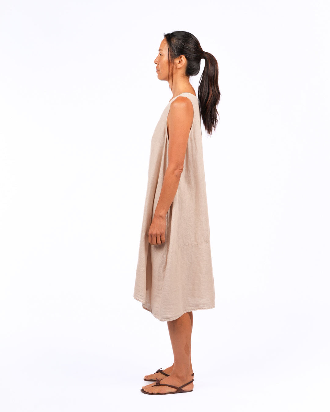 Montaigne Sara sleeveless linen dress natural