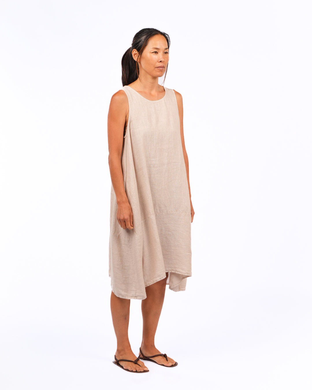 Montaigne Sara sleeveless linen dress natural