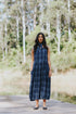 Montaigne Sartène Blue Check Linen Dress