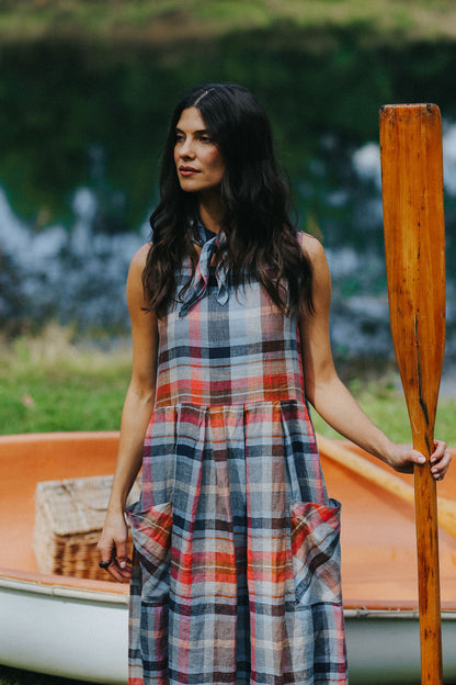 Montaigne Sartène in Multi Check Linen