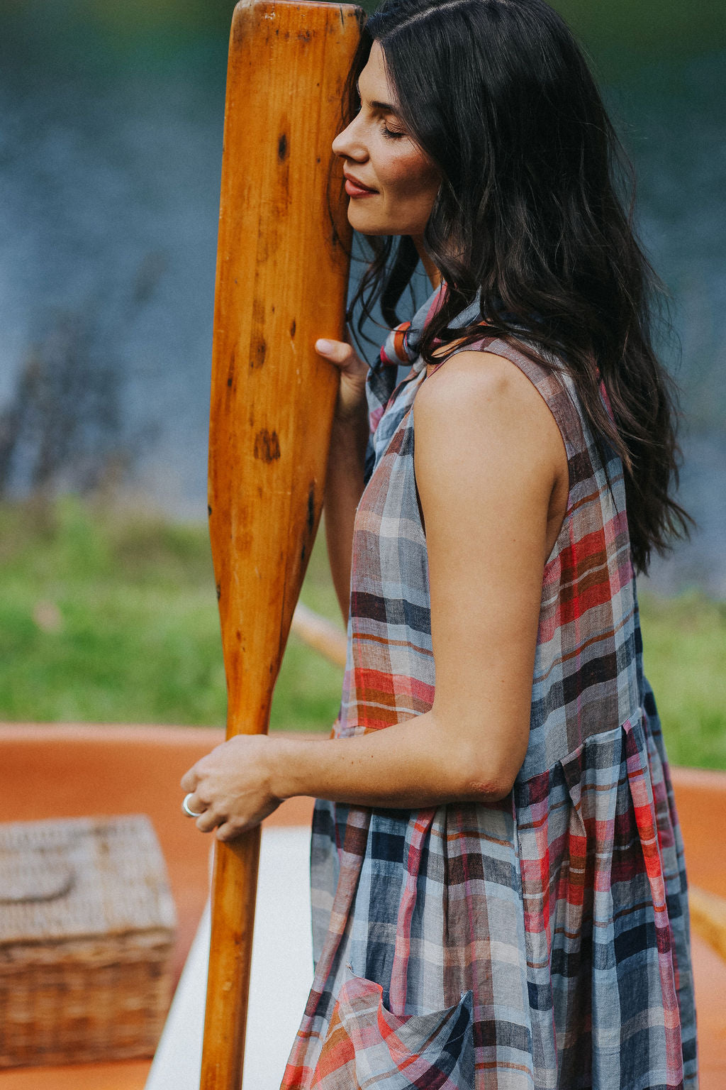 Montaigne Sartène in Multi Check Linen2