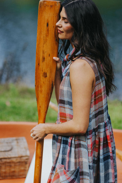 Montaigne Sartène in Multi Check Linen2
