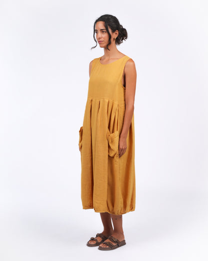 Montaigne Sartène Linen Summer Dress Mustard4