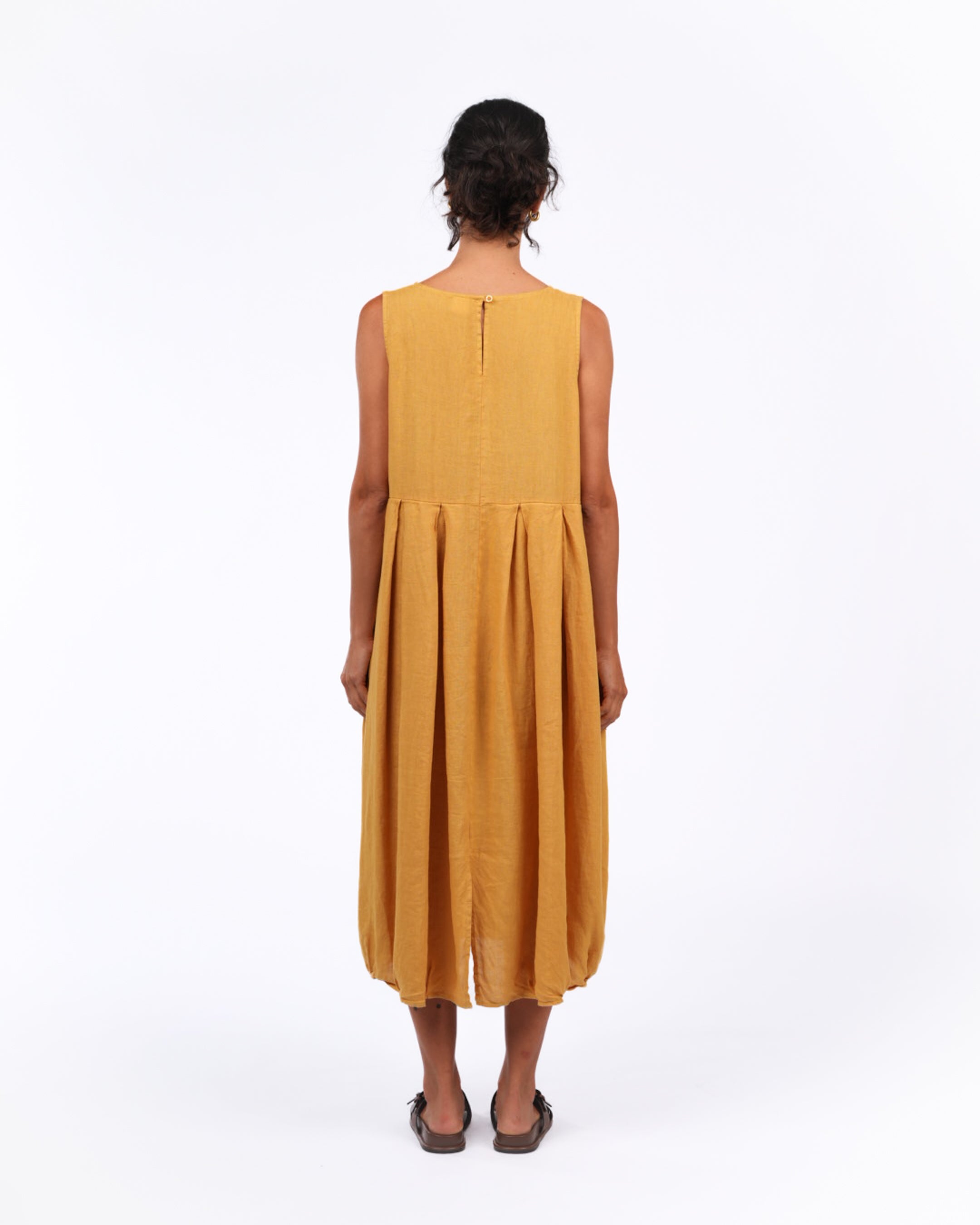 Montaigne Sartène Linen Summer Dress Mustard5