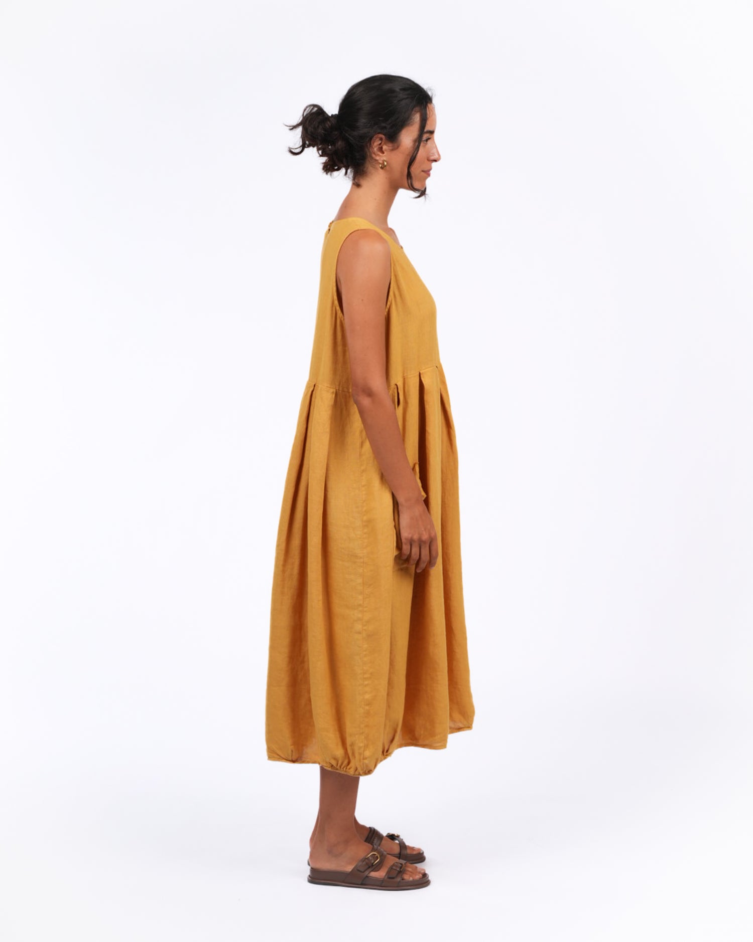 Montaigne Sartène Linen Summer Dress Mustard6