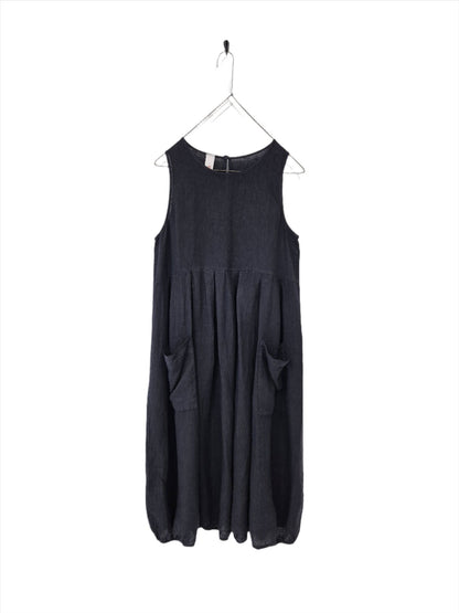 Montaigne Sartène Linen Summer Dress Navy
