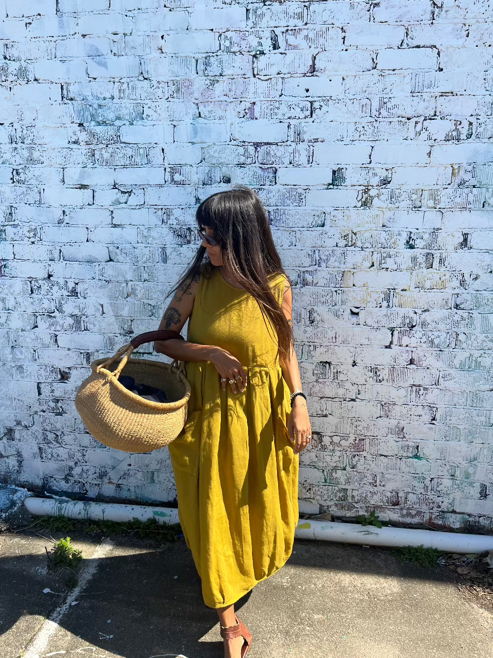 Montaigne Sartène Linen Summer Dress Senape1