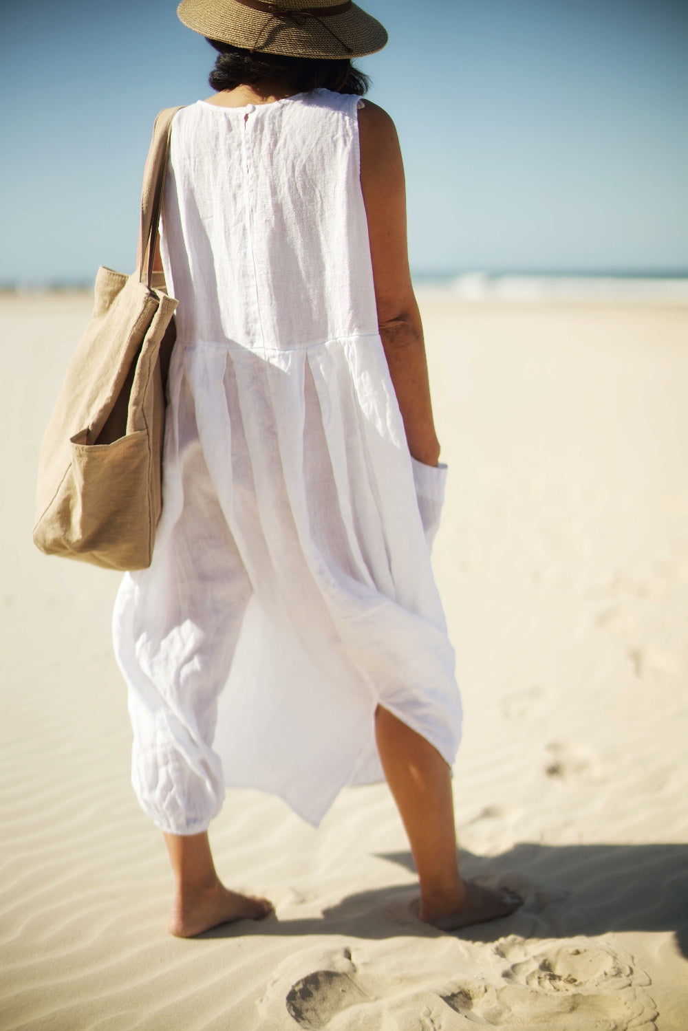 Montaigne Sartène Linen Summer Dress White1