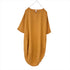 Montaigne Scallop Casual Linen Dress Mustard