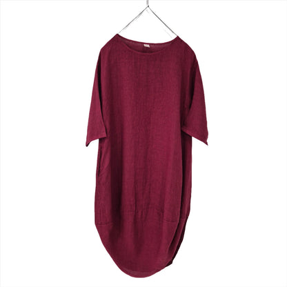 Montaigne Scallop Casual Linen Dress Orchid