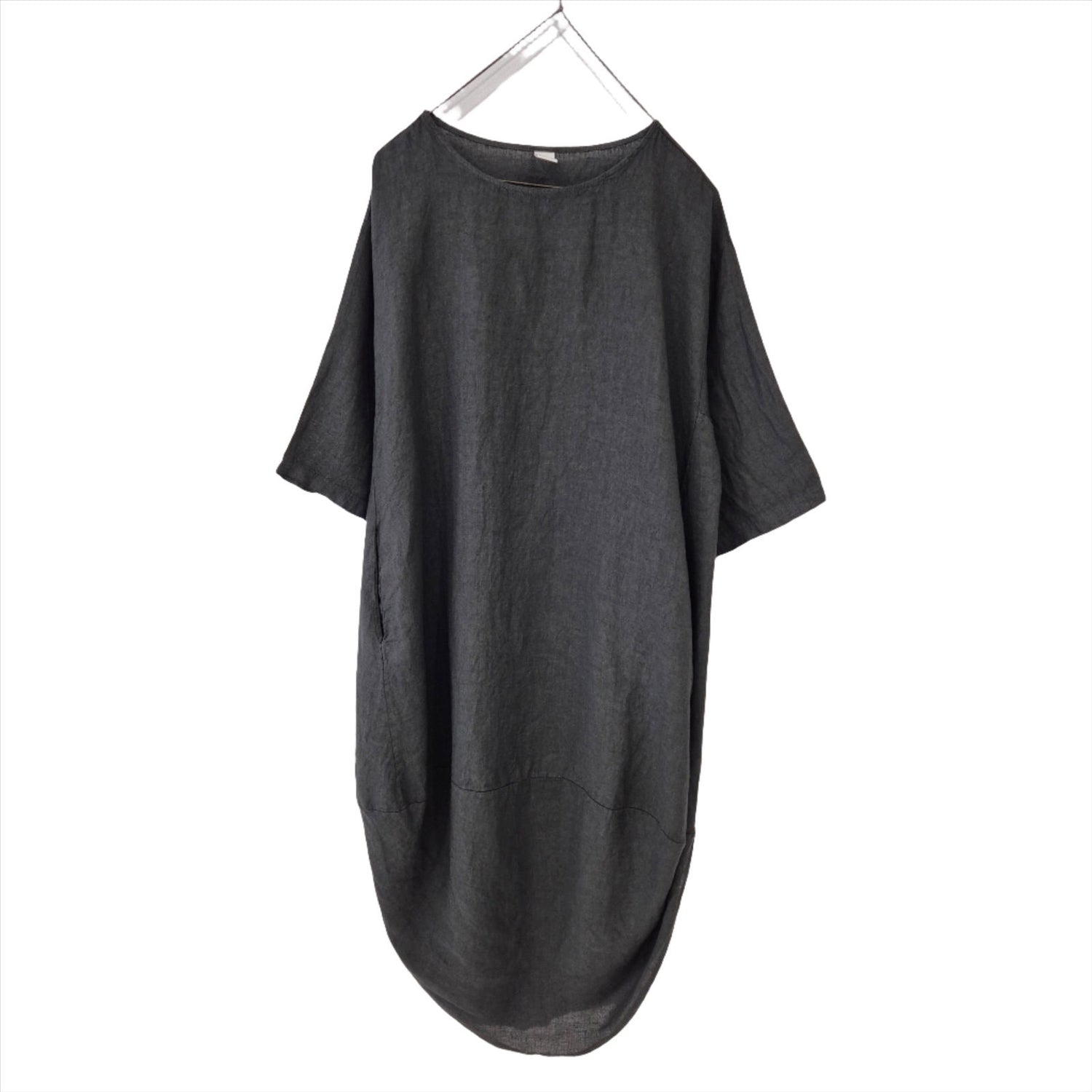 Montaigne Scallop Casual Linen Dress Petrol